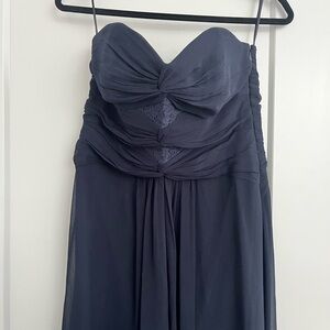 Elegant Navy Strapless Formal Dress